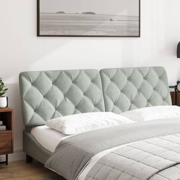 vidaXL Headboard Cushion Light Grey 152 cm Velvet