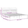 vidaXL Metal Bed Frame without Mattress with Headboard Black 193x203cm