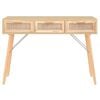 vidaXL Console Table Brown 105x30x75 cm Solid Wood Pine&Natural Rattan
