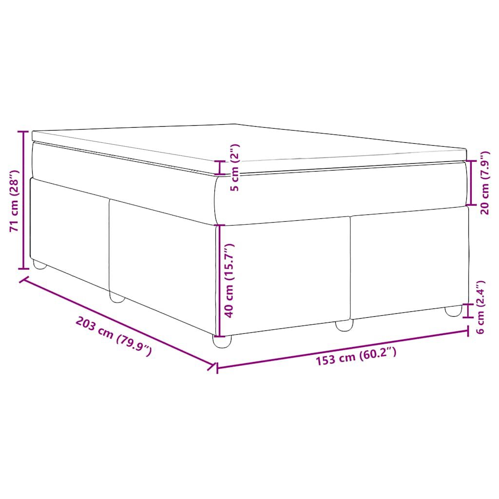 vidaXL Box Spring Bed with Mattress Dark Grey Queen Fabric