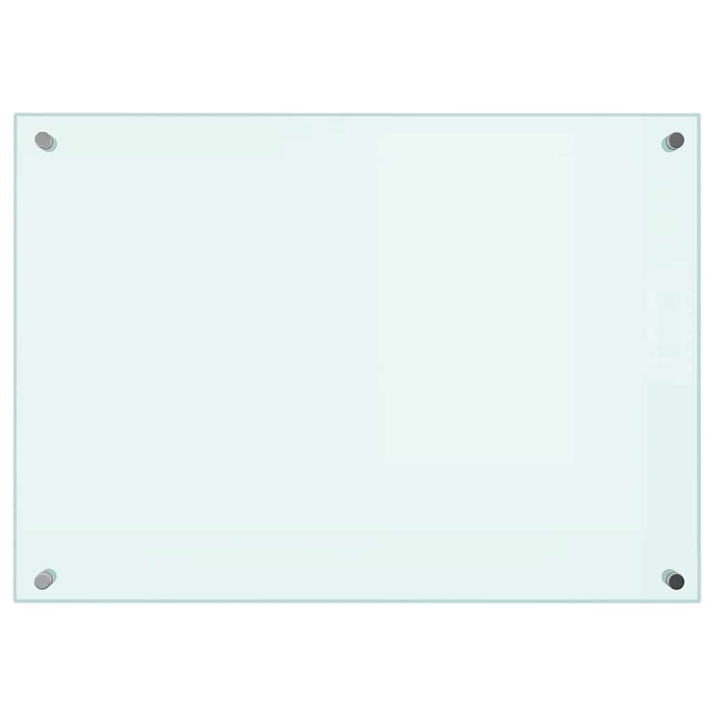 vidaXL Kitchen Backsplash White 70 x 50 cm Tempered Glass