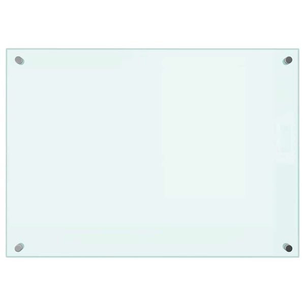 vidaXL Kitchen Backsplash White 70 x 50 cm Tempered Glass