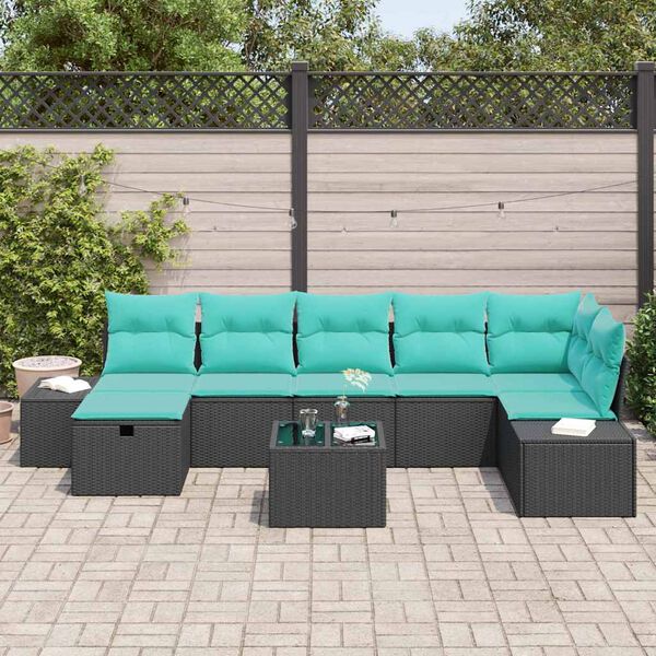 vidaXL Sofa Set with Cushion 5 pcs Poly Rattan