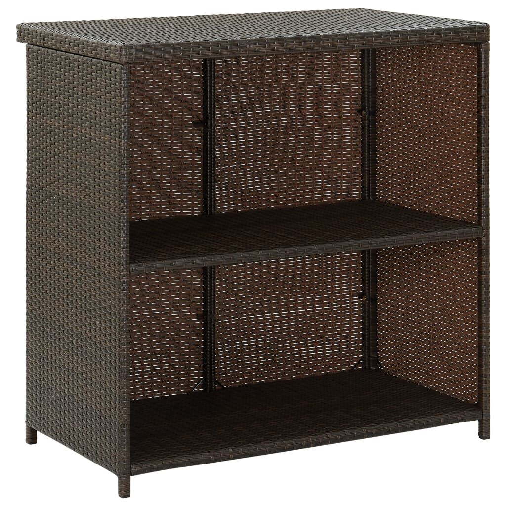 vidaXL 3 Piece Bar Set Poly Rattan Brown