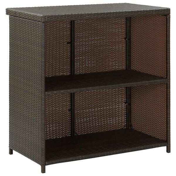 vidaXL 3 Piece Bar Set Poly Rattan Brown