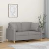 vidaXL 2-Seater Sofa with Pillows&Cushions Light Grey 120 cm Fabric