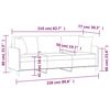 vidaXL 3-Seater Sofa with Pillows&Cushions Light Grey 210 cm Fabric