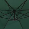 vidaXL Cantilever Garden Parasol with LED Lights and Metal Pole 350 cm Green