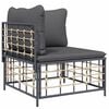 vidaXL 8 Piece Garden Lounge Set with Cushions Anthracite Poly Rattan