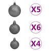 vidaXL Corner Artificial Christmas Tree LEDs&Ball Set White 210 cm PVC