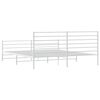 vidaXL Metal Bed Frame without Mattress with Footboard White 183x213cm