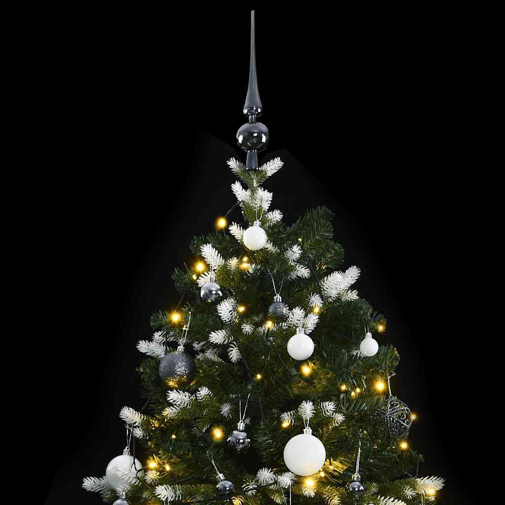 vidaXL Artificial Hinged Christmas Tree 150 LEDs & Ball Set 120 cm