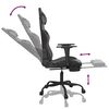 vidaXL Gaming Chair with Footrest Black and Grey Faux Leather