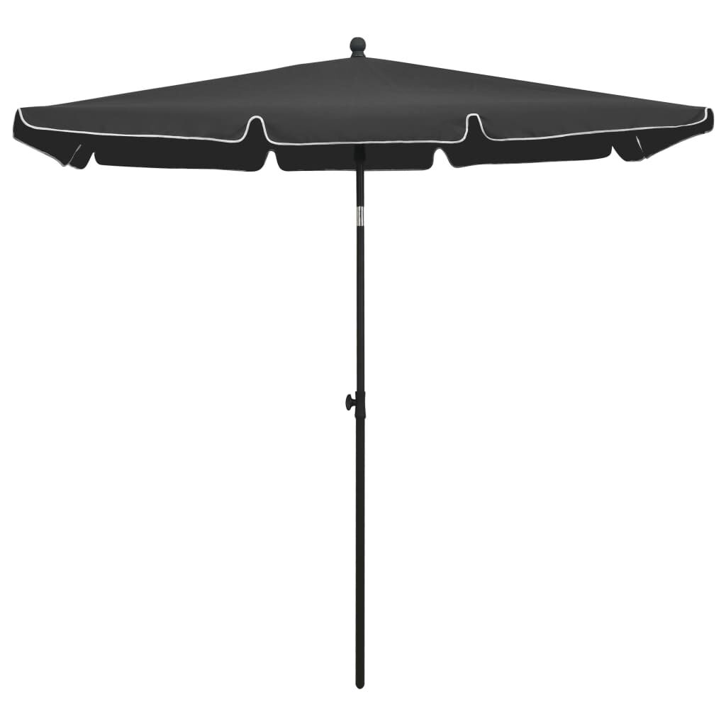 vidaXL Garden Parasol with Pole 210x140 cm Anthracite