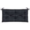 vidaXL Garden Bench Cushions 2pcs Black Check Pattern 100x50x7cm Fabric