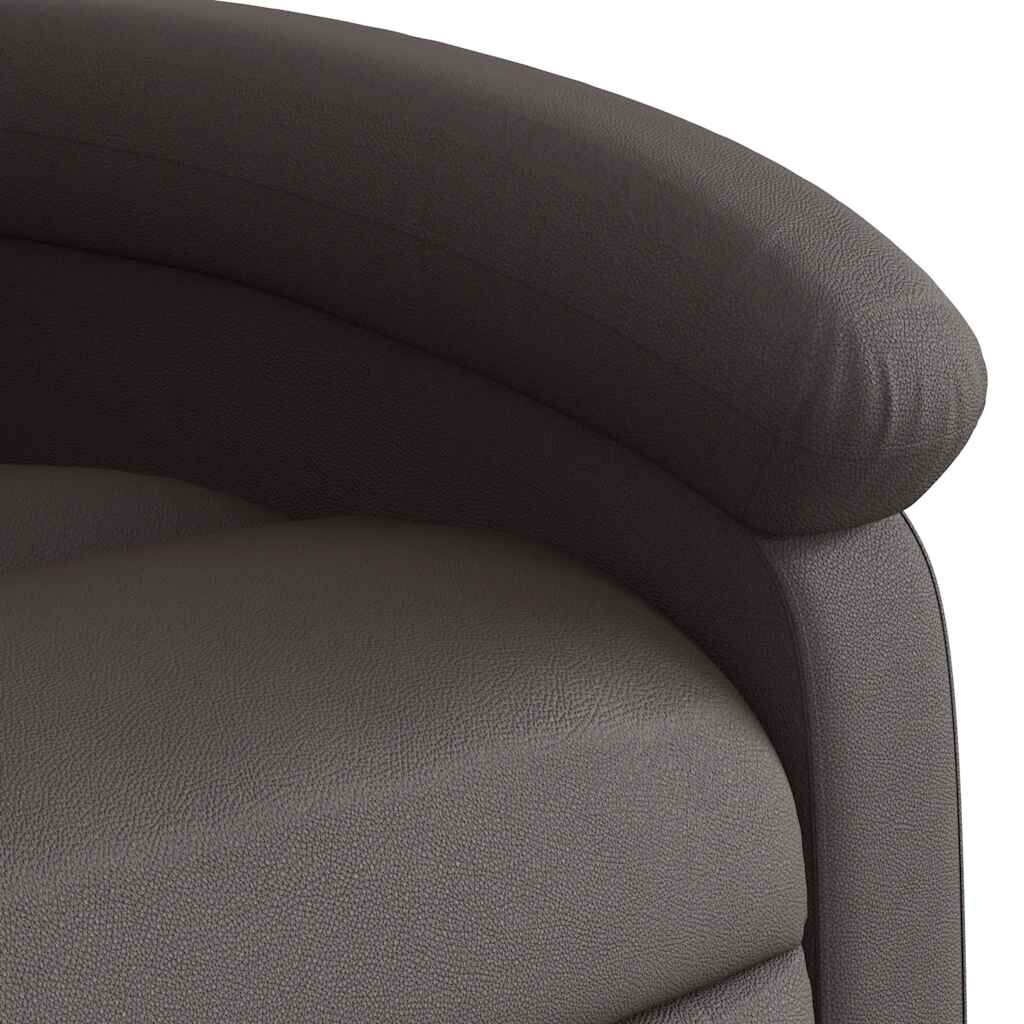 vidaXL Electric Stand up Massage Recliner Chair Dark Brown Real Leather