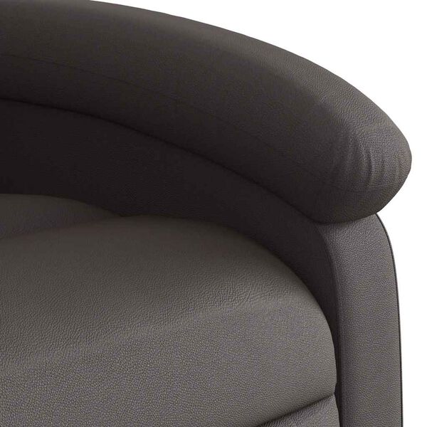 vidaXL Electric Stand up Massage Recliner Chair Dark Brown Real Leather