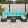 vidaXL Garden Sofa Set 8 pcs Black and turquoise