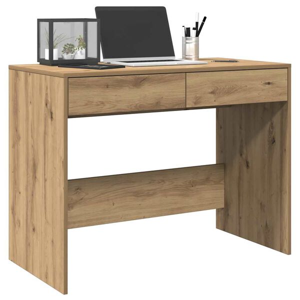 vidaXL Desk Artisan Oak 101x50x76.5 cm Engineered Wood