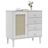 vidaXL Sideboard SENJA Rattan Look White 80x40x80 cm Solid Wood Pine