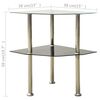 vidaXL 2-Tier Side Table Transparent & Black 38x38x50cm Tempered Glass