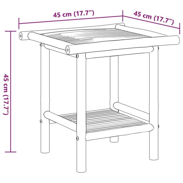 vidaXL Coffee Table 45x45x45 cm Bamboo