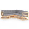 vidaXL 5 Piece Garden Lounge Set with Cushions Solid Pinewood