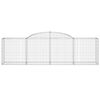 vidaXL Arched Gabion Baskets 7 pcs 300x50x80/100 cm Galvanised Iron