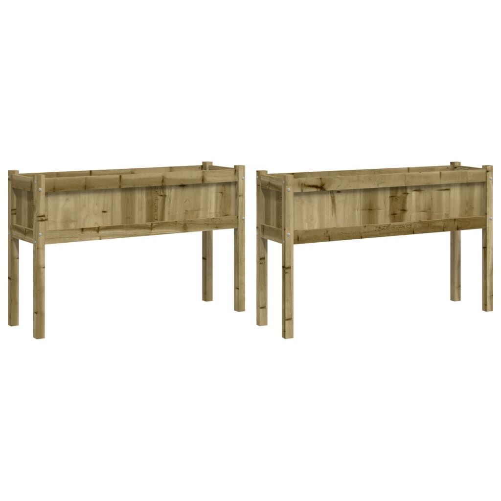 vidaXL Garden Planters 2 pcs with Legs Impregnated Wood Pine