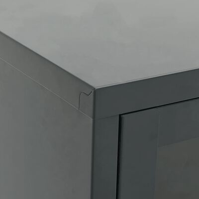 vidaXL TV Cabinet Anthracite 105x35x52 cm Steel and Glass