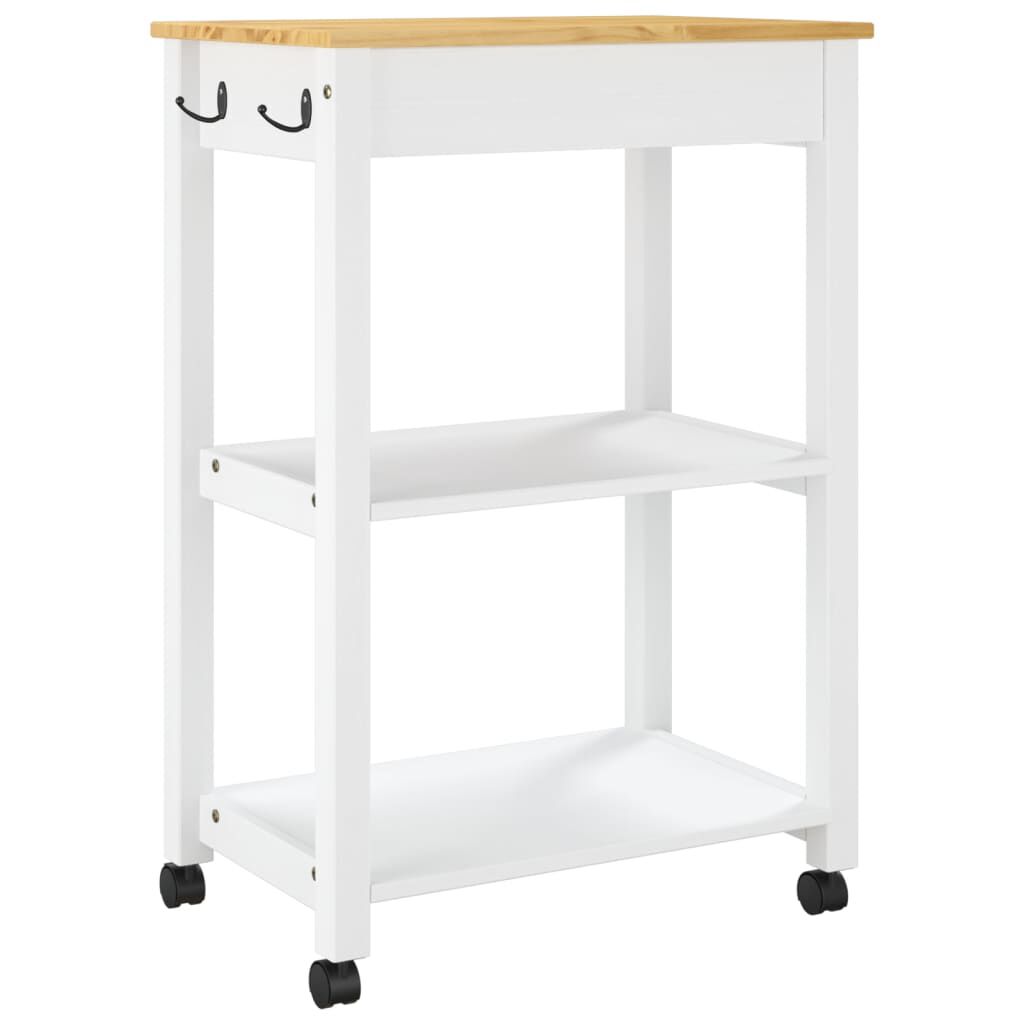 vidaXL Kitchen Trolley MONZA 60x40x90 cm Solid Wood Pine