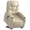 vidaXL Stand up Massage Recliner Chair Cream Faux Leather