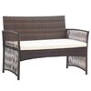 vidaXL 4 Piece Garden Lounge Set with Cushion Poly Rattan Brown