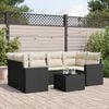 vidaXL 7 Piece Garden Sofa Set with Cushions Black Poly Rattan
