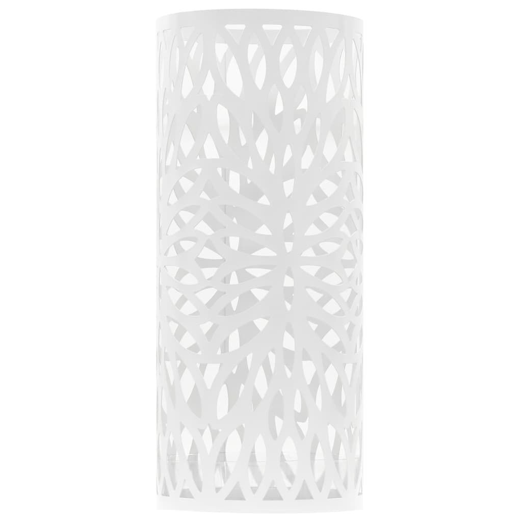 vidaXL Umbrella Stand Leaves Steel White