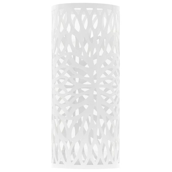 vidaXL Umbrella Stand Leaves Steel White