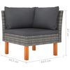vidaXL 4 Piece Garden Lounge Set with Cushions Poly Rattan Grey