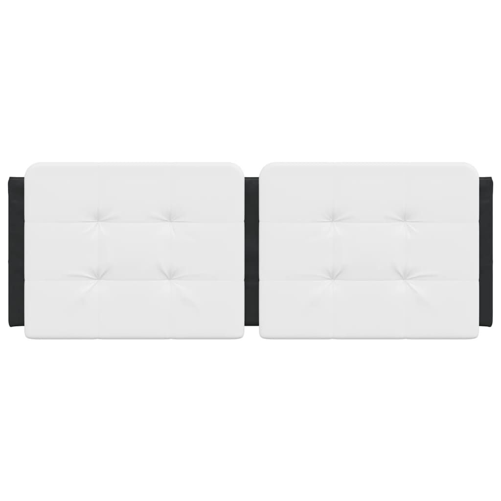vidaXL Headboard Cushion "Zadar" White and Black 137 cm Double Faux Leather