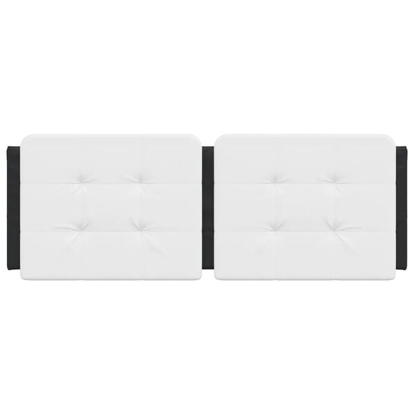 vidaXL Headboard Cushion "Zadar" White and Black 137 cm Double Faux Leather
