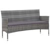 vidaXL 5 Piece Garden Lounge Set With Cushions Poly Rattan Grey