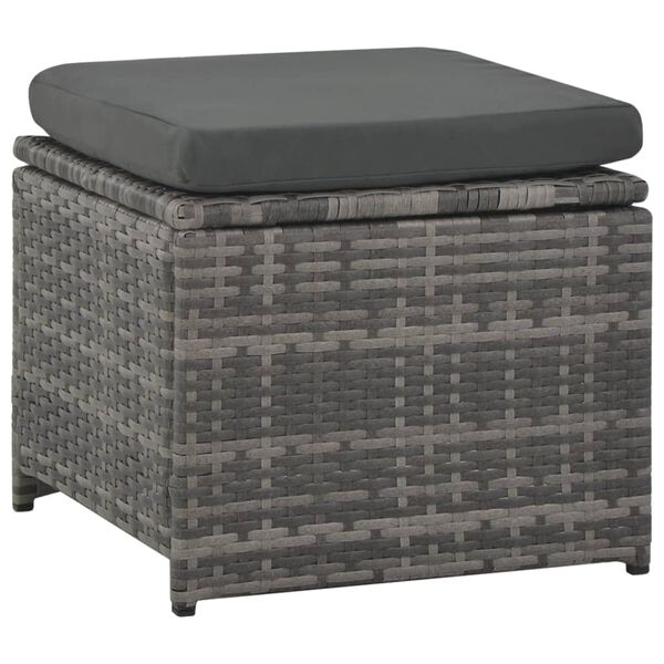 vidaXL 6 Piece Garden Lounge Set with Cushions Poly Rattan Grey