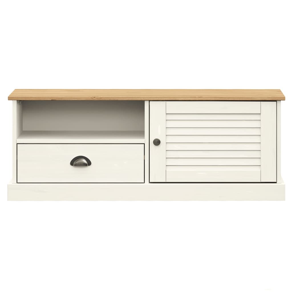 vidaXL TV Cabinet VIGO White 106x40x40 cm Solid Wood Pine