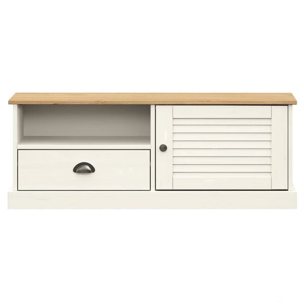 vidaXL TV Cabinet VIGO White 106x40x40 cm Solid Wood Pine