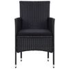 vidaXL 5 Piece Garden Lounge Set With Cushions Poly Rattan Black