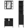 vidaXL 3 Piece Bathroom Cabinet Set Black Engineered Wood