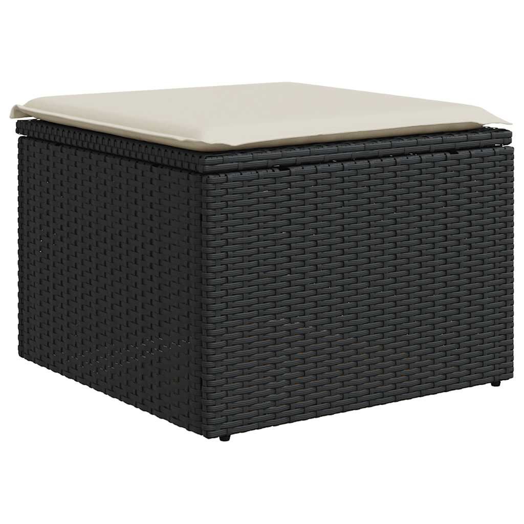 vidaXL 8 Piece Garden Sofa Set with Cushions Black Poly Rattan