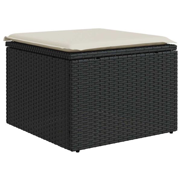 vidaXL 8 Piece Garden Sofa Set with Cushions Black Poly Rattan