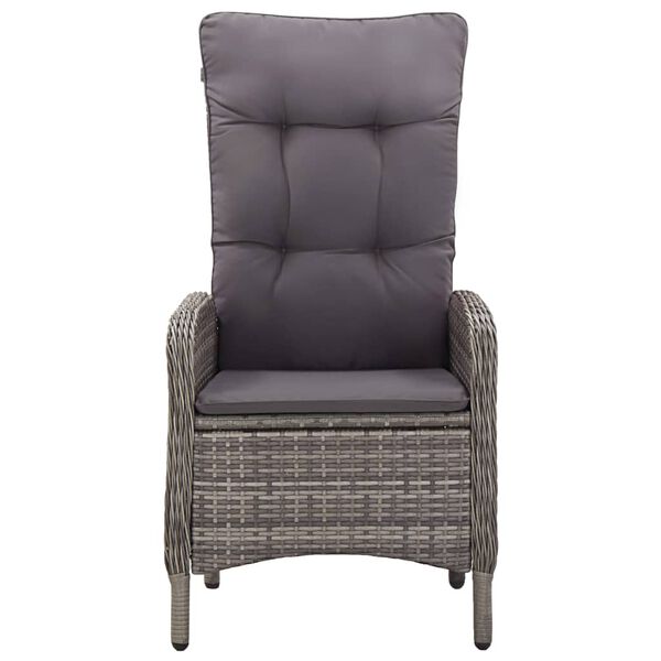 vidaXL 3 Piece Garden Bistro Set Poly Rattan Grey