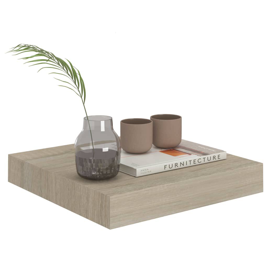 vidaXL Floating Wall Shelf Oak 23x23.5x3.8 cm MDF