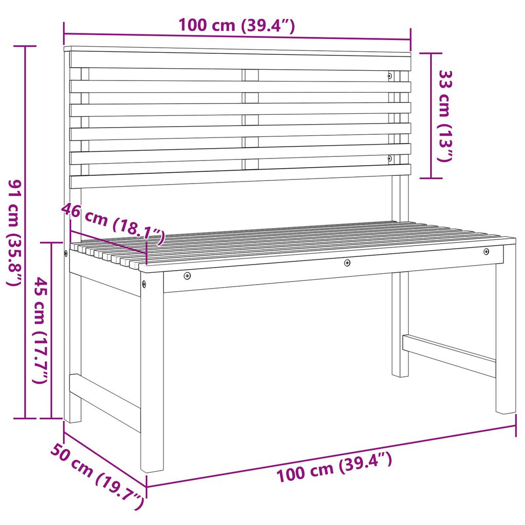vidaXL 5-Piece Acacia Wood Garden Bench Set